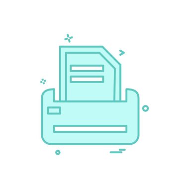 Yazıcı simgesi tasarım, vektör çizim