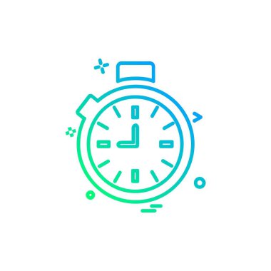 saat düz ikon vektör illüstrasyonu 