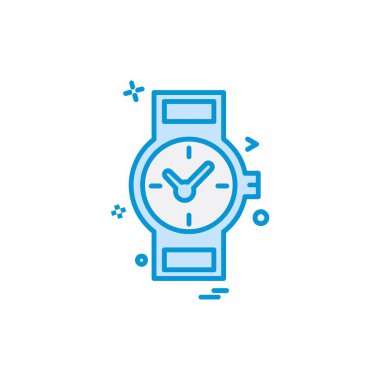 Saat simgesi tasarım, renkli vektör çizim