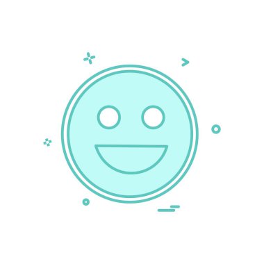 Mutlu emoji simgesi tasarım, renkli vektör çizim