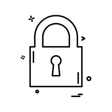 kilit düz simge vektör çizim 