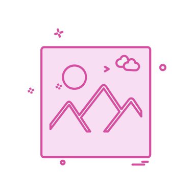 Görüntü simgesi tasarım, renkli vektör çizim