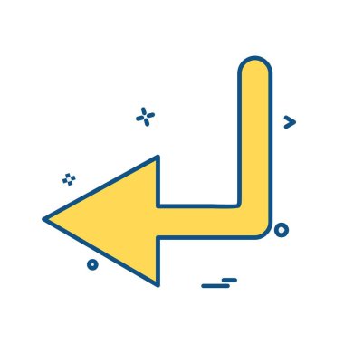 Sol ok simgesi tasarım vektörü