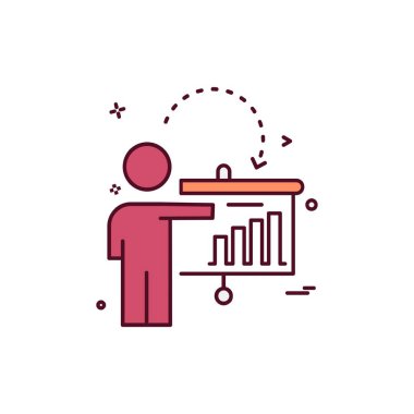 Sunu simgesi tasarım, renkli vektör çizim