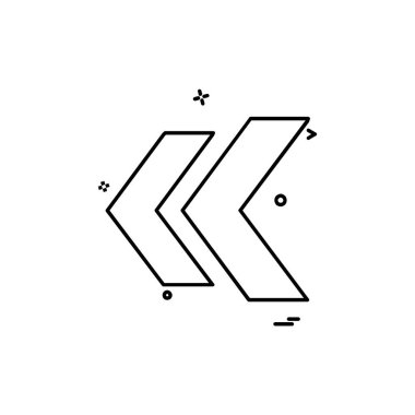 Sol ok simgesi tasarım vektörü