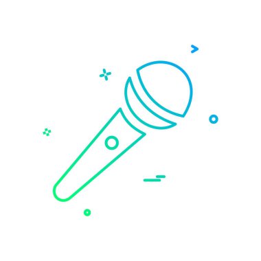 Mikrofon simgesi tasarım, renkli vektör çizim