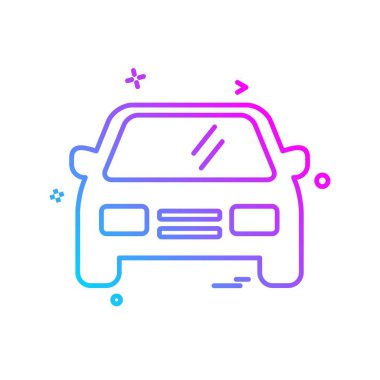 Araba yassı ikon vektör çizimi 