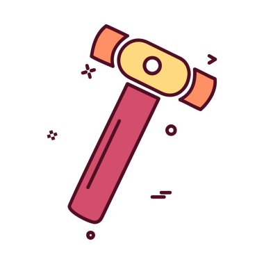 Çalışma araçlar simgesi tasarım, renkli vektör çizim 