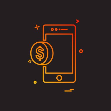 Dolar simgesi tasarım, renkli vektör çizim