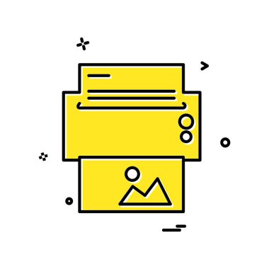 Yazıcı simgesi tasarım, vektör çizim