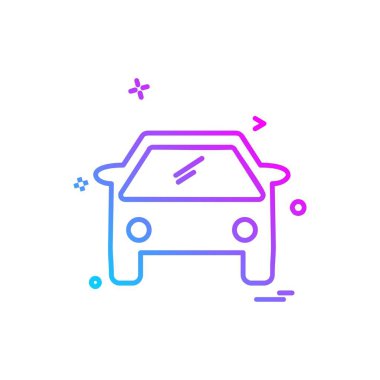 Araç simgesi tasarım, renkli vektör çizim