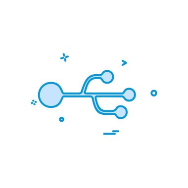 USB aygıt simgesi tasarım, renkli vektör çizim