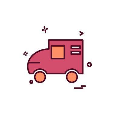 Araç simgesi tasarım, renkli vektör çizim