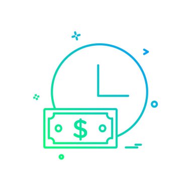 Saat izle doları simge vektör tasarımı