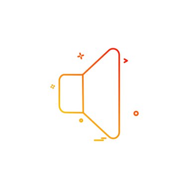 Hoparlör simgesi tasarım, renkli vektör çizim 