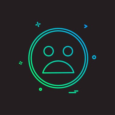 Üzgün emoji simgesi tasarım, renkli vektör çizim