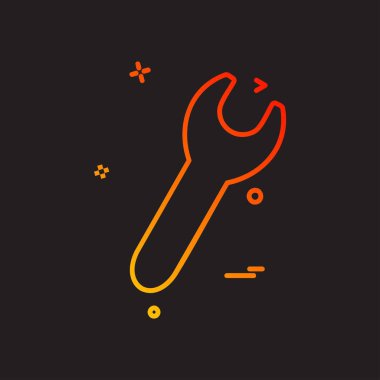 İngiliz anahtarı simgesi tasarım, renkli vektör çizim