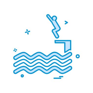 Yüzme simgesi tasarım vektörü 