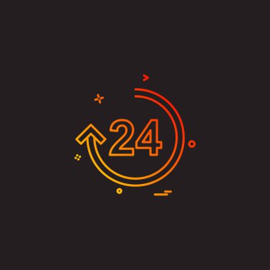 24 saat simge tasarlamak vektör 