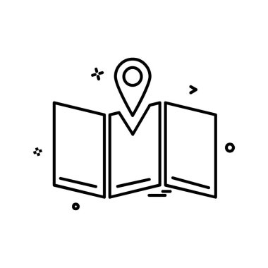 Gezinti simgesi tasarım, renkli vektör çizim