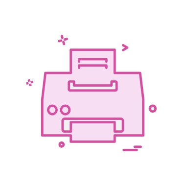 Yazıcı simgesi tasarım, vektör çizim