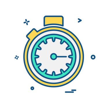 saat düz ikon vektör illüstrasyonu 