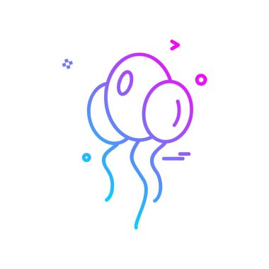 Balonlar simgesi tasarım, renkli vektör çizim