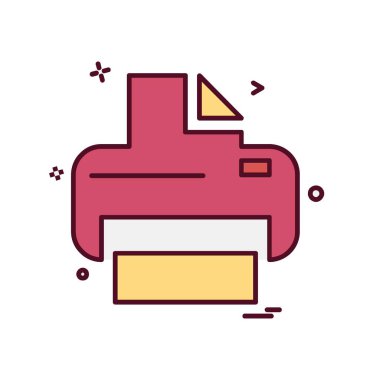 Yazıcı simgesi tasarım, vektör çizim