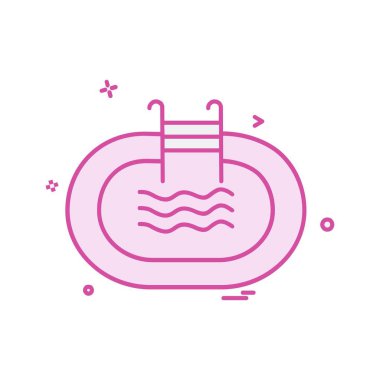 Yüzme havuzu ikonu tasarım vektörü