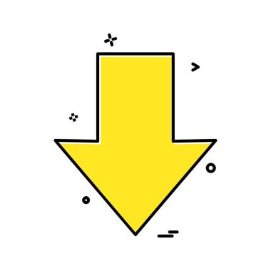 Aşağı ok simgesi tasarım vektörü