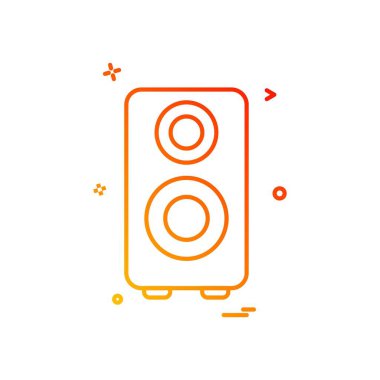 Hoparlör simgesi tasarım, renkli vektör çizim 