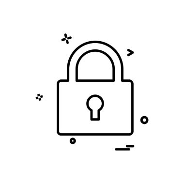 kilit düz simge vektör çizim 