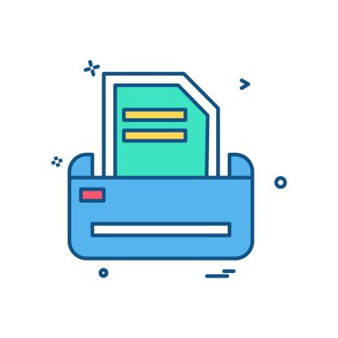 Yazıcı simgesi tasarım, vektör çizim