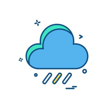 Bulut simgesi tasarım, renkli vektör çizim