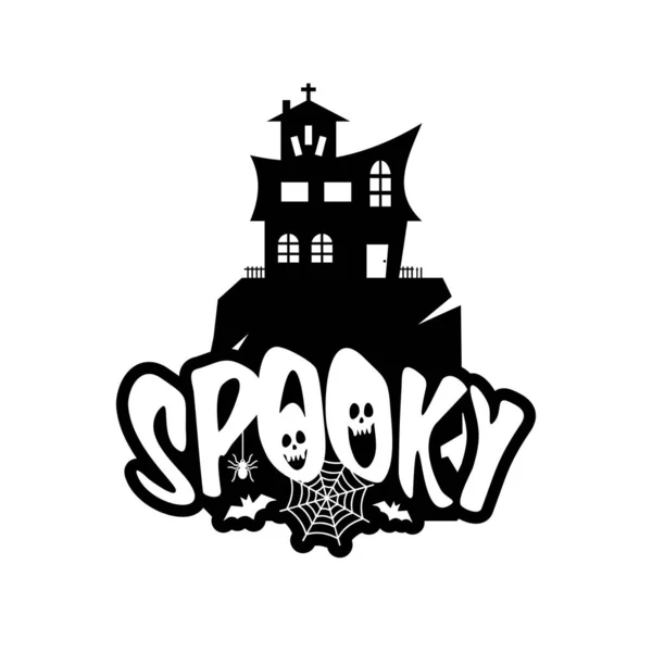 Conception Typographie Amusante Effrayante Pour Les Cartes Célébration Halloween Illustration — Image vectorielle