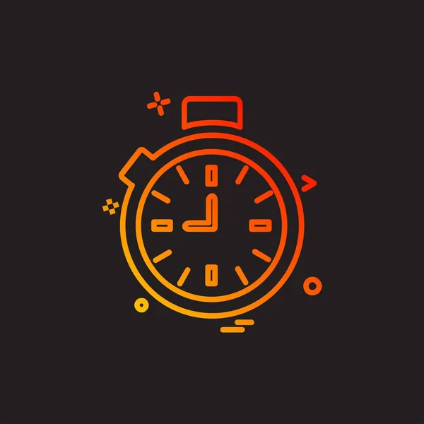 Reloj Icono Plano Vector Ilustración — Vector de stock