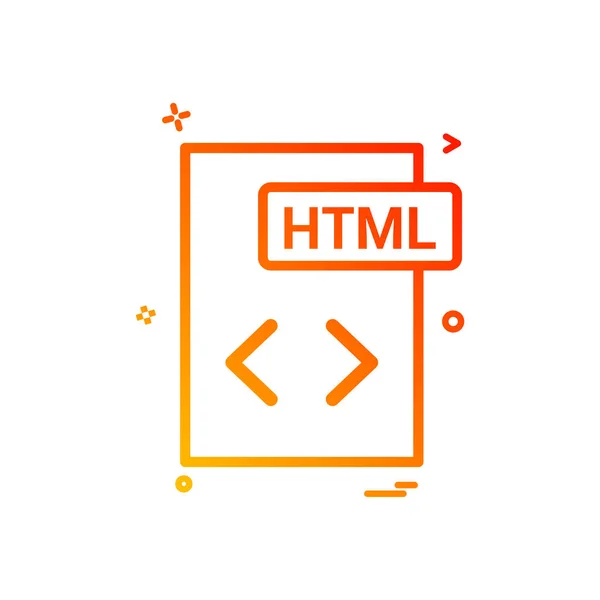 Html Dateiformat Icon Vektor Design — Stockvektor