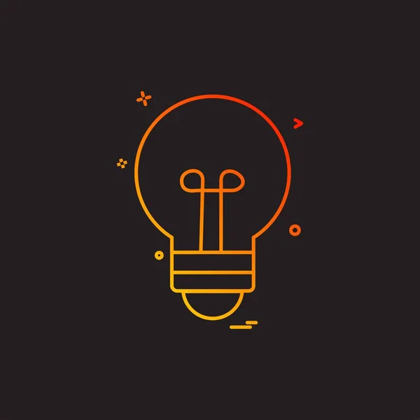 Bulb Icon Design Colorful Vector Illustration — Stock Vector