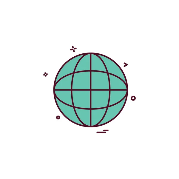 Globus Karte Icon Vektor Design — Stockvektor