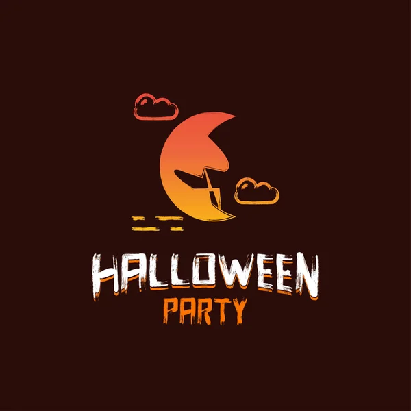 Halloween Party Zaproszenie Wzór Ciemnym Tle Brązowy Ilustracji Wektorowych — Wektor stockowy