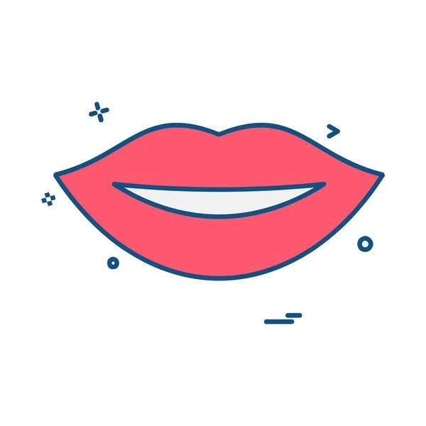Lips Vector Diseño Icono — Archivo Imágenes Vectoriales