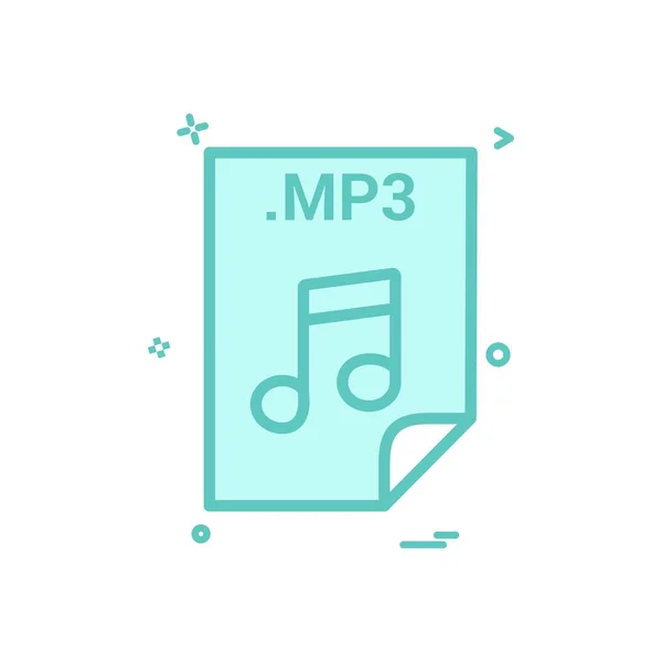 Formatında Mp3 Uygulama Download Dosya Dosyaları Simge Vektör Tasarımı — Stok Vektör
