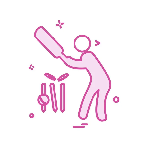 Cricket Icono Diseño Vector — Vector de stock