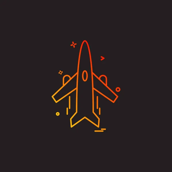 Icono Avión Diseño Vector — Vector de stock