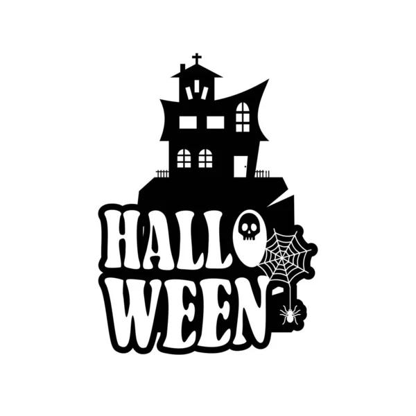 Diseño Halloween Con Tipografía Ilustración Vectorial Tarjeta Halloween Impresa Celebración — Vector de stock