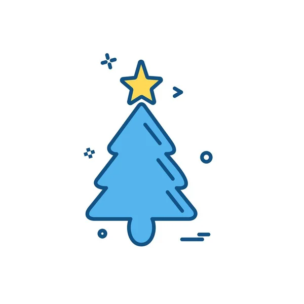 Árbol Navidad Icono Diseño Vector — Vector de stock