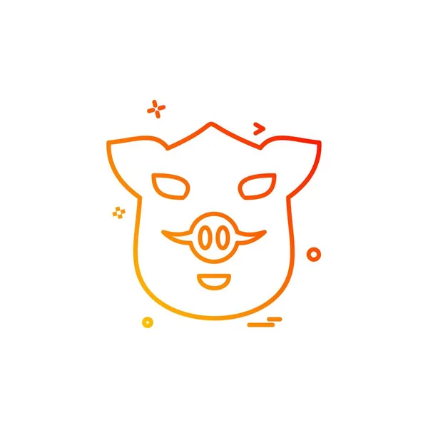 Pig Icon Design Vector — Stock Vector