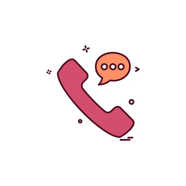 Call Icon Design Bunte Vektorillustration — Stockvektor