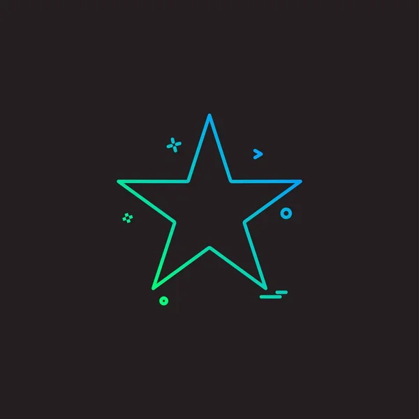 Stern Flach Einfaches Symbol Auf Schwarzem Hintergrund — Stockvektor
