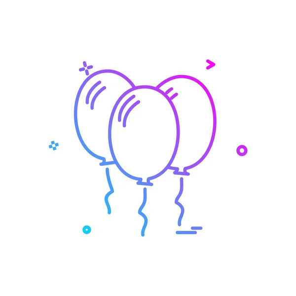 Μπαλόνια Εικονίδιο Σχεδιασμός Πολύχρωμο Διανυσματικά Εικονογράφηση — Διανυσματικό Αρχείο